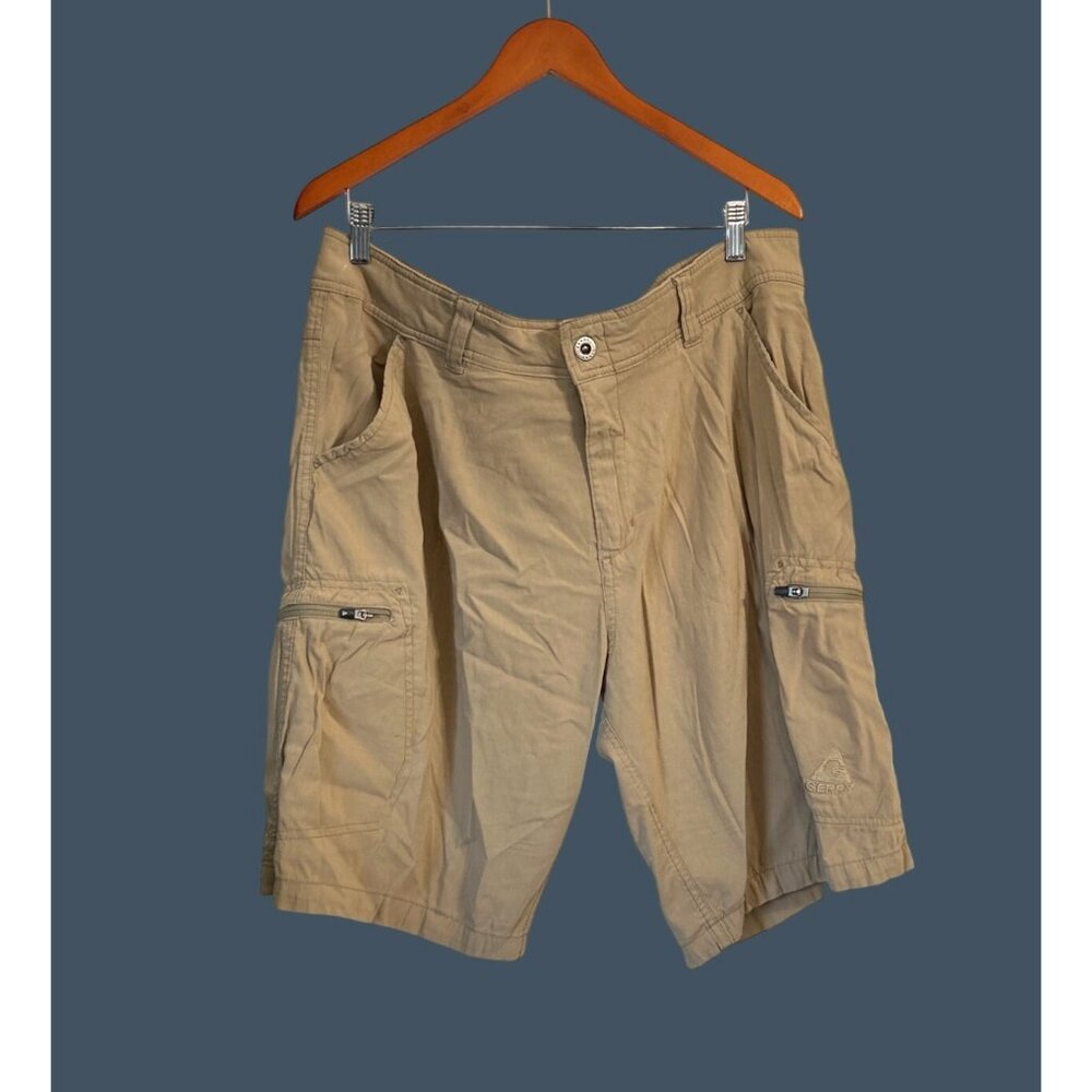 Gerry Cargo Shorts Mens Size 38 Tan Casual Cotton Blend